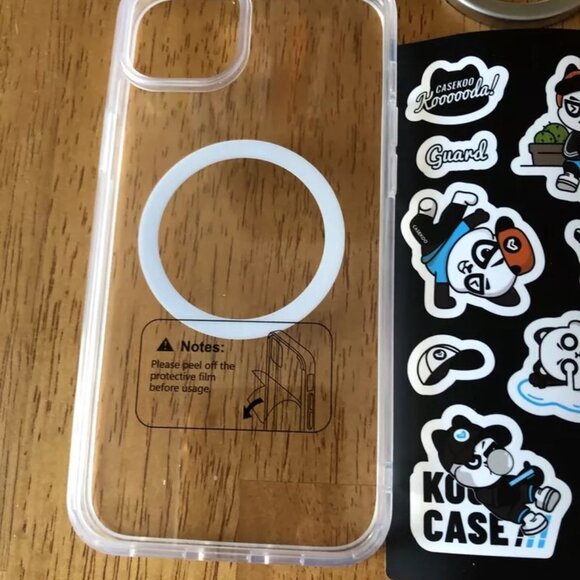 CaseKoo Apple iPhone 14 Plus Transparent Case Magsafe Kickstand & Sticker - Picture 5 of 8